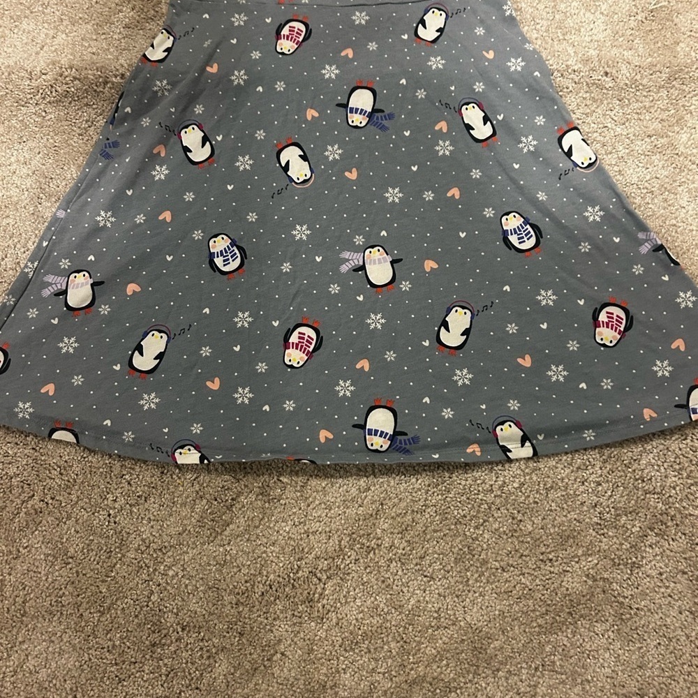 NWOT Wonder Nation Gray Penguin Print Dress Sz. Large-10/12 - Picture 2 of 5